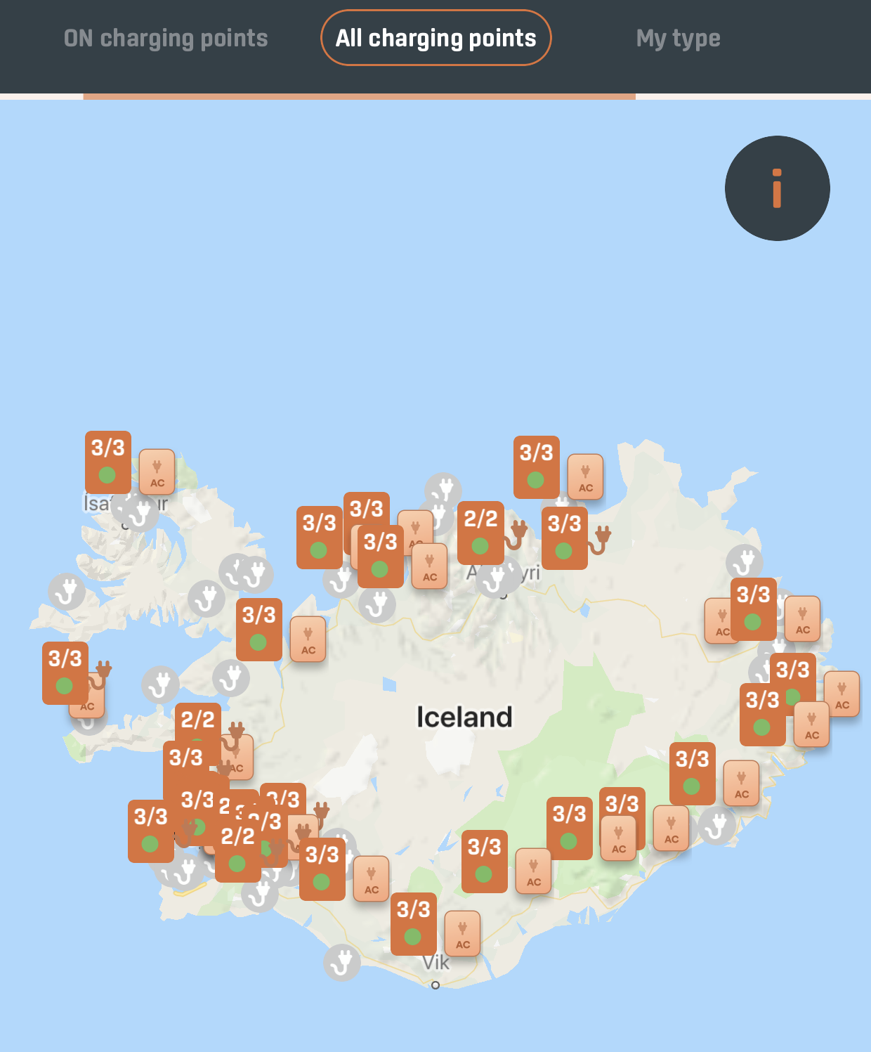 ON Power Map of Iceland